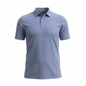 Peter Millar Summer Comfort Mens Large Purple Striped Feather Logo Golf Polo